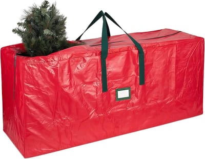 Beschermhoes voor kerstboom, rood, duurzame opbergtas met stevige handgrepen