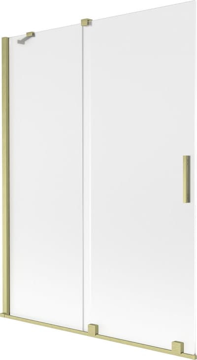 Mexen Velar badwand 2-vleugelig schuifbaar 130 x 150 cm, mat, goud geborsteld - 896-130-000-31-55