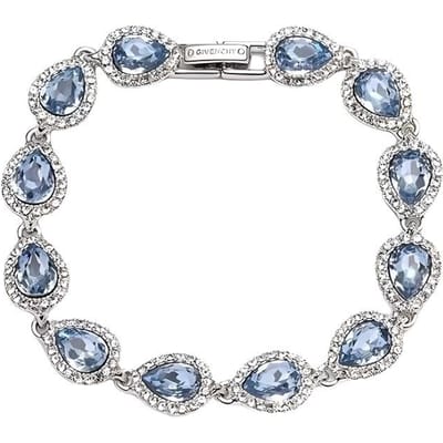 Givenchy Ligne Cœur Laiton Zinc Verre Cristal Bracelet Femmes bracelet Argent Bleu 60563264NYO Basic Packaging-Box Not Included,F,Silver/Blue gray