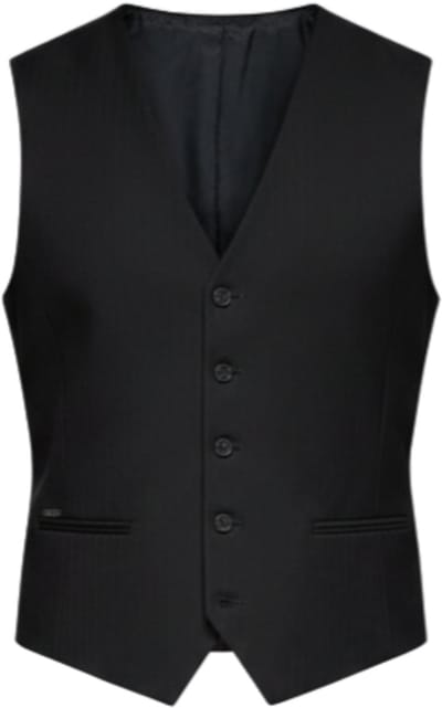 OMBRE Gilet - Slim Fit - Knopen Zwart L