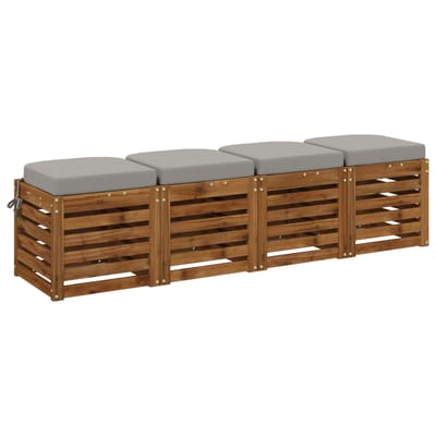 vidaXL - 4-Piece - Zitkussens - SOEST - 4 - pcs - 100% - Polyester - Grijs