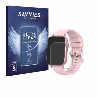 Savvies - Screenprotector voor Ombar Smartwatch 1.9" - Folie Beschermfolie transparant 6 Stuks