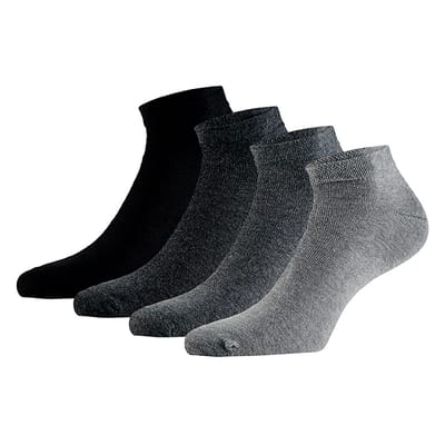 Apollo - Sneakersok van biologisch katoen - Grijs - Maat 35/38 - 4-Paar - Enkelsokken dames - Biologisch - Enkelsokken - Sneakersok dames