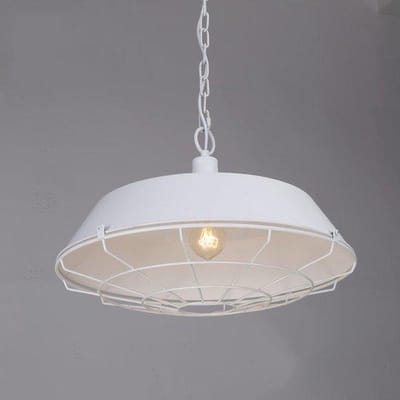 Vintage Industrieel Cage Design - Hanglamp - Ø 36 cm - Wit