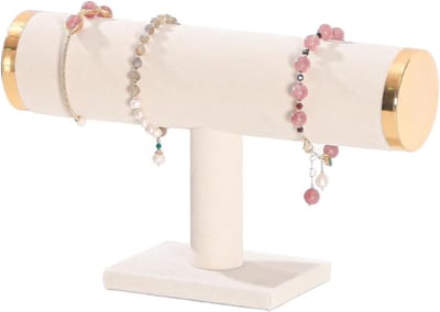 Armbanden Houder - Sieraden Standaard - Sieraden Organiseren - T-Bar Ontwerp - 14.5 x 9.5 x 8 cm - Beige