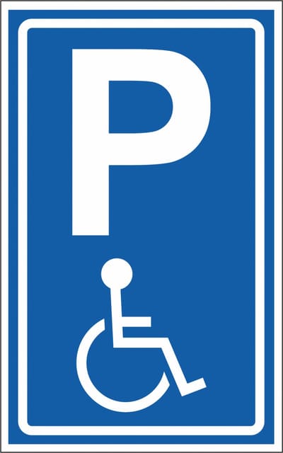 Invalidenparkeerplaats bord, kunststof, E6 400 x 250 mm
