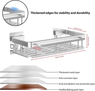 Famanu – Spoelbak-organizer - keukengootsteenorganizer met afdruipbak - hangende spoelorganizer - aluminium - keukensponshouder - geen boren nodig - voor opslag in keuken en badkamer (zilver)