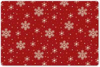 Placemats 45x30 cm - Placemat kunststof - 1 stuk - Illustratie - Sneeuwvlokken - Rood - Borden onderleggers - Decoratie voor op tafel - Keuken tafeldecoratie accessoires - Vinyl onderlegger - Tafelversiering