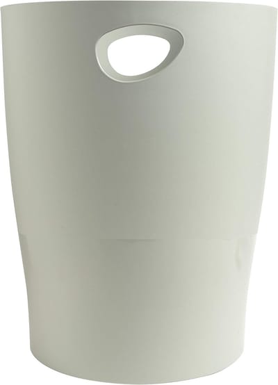 ECOBIN Prullenbak met Handgrepen - 15 Liter Volume voor Kantoor en Thuis - Grijs - 26,3 x 26,3 x 33,5 cm