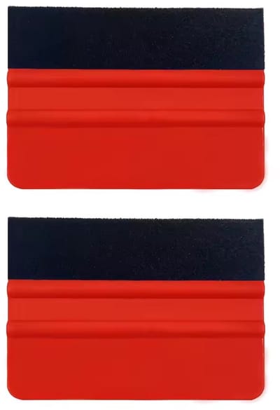 Rakel met vilt - Folieschraper - Rood - 2 stuks - Aftrekspatel - Montagespatel - Wrappen - Folie plakken - CHPN