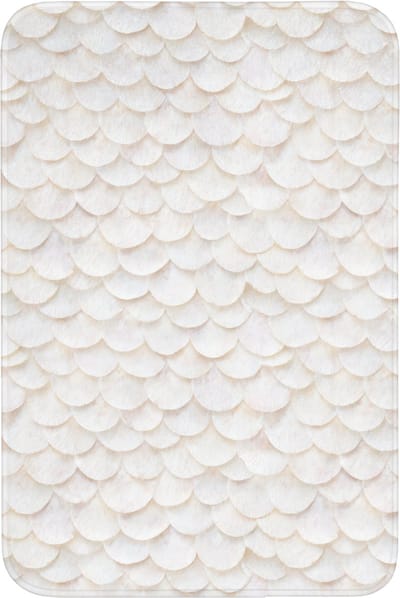 Badmat 60x90 cm - Antislip - Schubben - Wit - Elegant - Badmatten voor badkamer - Badkamermat - Douchemat - Badkamer mat