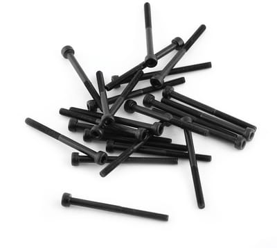24 Stuks M3 x 40mm Zwarte Inbusbouten, 12.9 Graad Legering, Koolstofstaal, Deeltijds Gewonden, Voor Machinebouw en Onderhoud