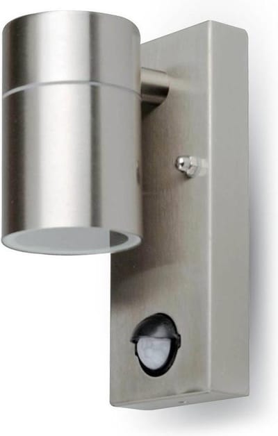 V-TAC VT-7621PIR Wandlamp Buiten - Wandbevestigingen - GU10 Houder - PIR Sensor - IP44 - Roestvrij Staal