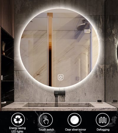 FENOMÉ ronde spiegel met LED verlichting incl. spiegelverwarming 120cm - Dimbaar - Anti Condens