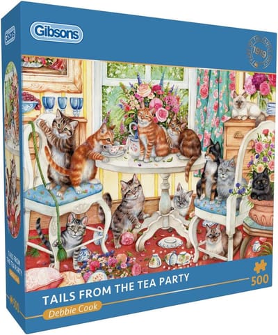 Gibsons - Staarten van de Tea Party ("Tails from the Tea Party") - Debbie Cook - 500 stukjes - 48×34cm - Legpuzzel voor Volwassenen