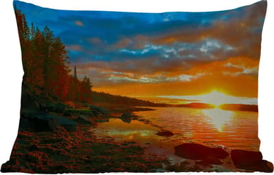 Buitenkussens - Zon - Landschap - Water - Bomen - 60x40 cm - Weerbestendig