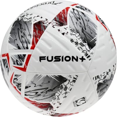 Precision voetbal Fusion+ FIFA trainingsbal wit zilver rood zwart - maat 4