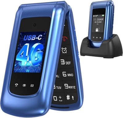 Senioren Klaptelefoon - Mobiele Telefoon - Gemakkelijk Bellen - Grote Knoppen - 2.4 Inch Scherm - Blauw