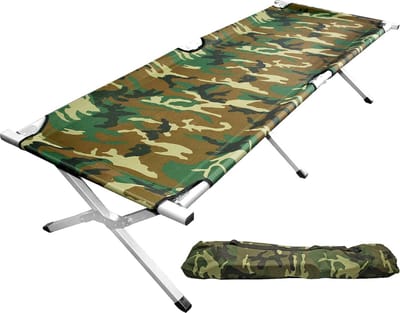 NordFalk veldbed XL 190 x 64 cm - Campingbed | Stretcher | Kampeerbed - Extra stevig aluminium - Camouflage