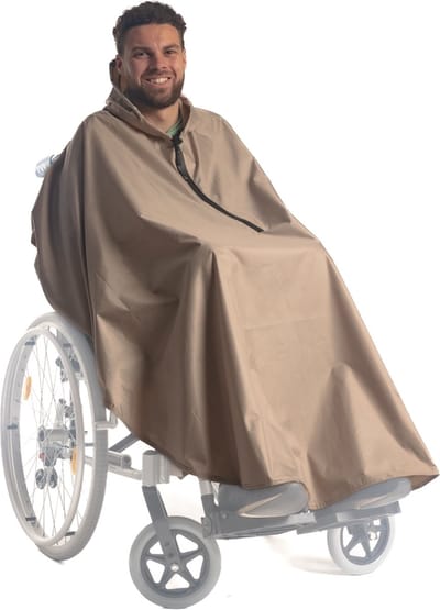 Belieff Rolstoel Poncho - Rolstoelcape - Poncho Regen - Poncho Rolstoel - Rolstoeljas - Regencape Rolstoel - Rolstoelponcho - Beige