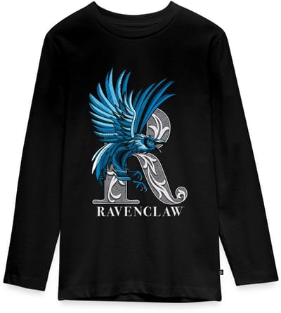 Harry Potter Ravenclaw Coat of Arms Monochrome Premium T-Shirt Tiener Lang