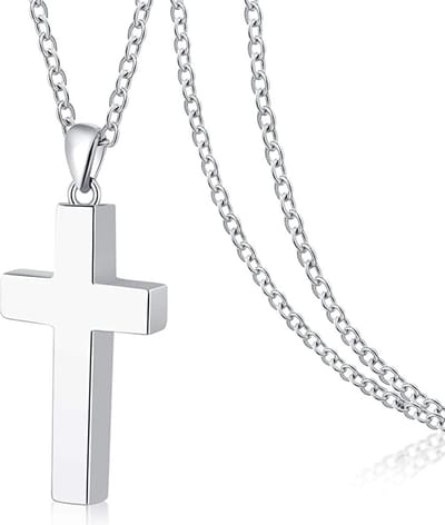 Luxe Ashanger - met Ketting - Voor As, Haren of Parfum - Assieraad - As Ketting - Gedenksieraad - Urn - Incl. As vuller en Opbergzakje - Silver Cross