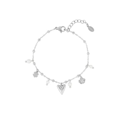 Lucky Love Armband | RVS Zilver | Moederdag | Cadeau voor Haar | Hartjes