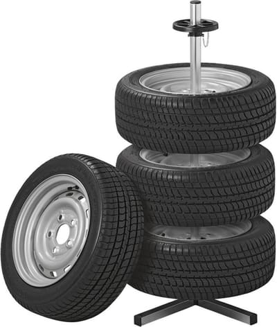 ProPlus Velgenstandaard voor bandbreedte tot 225 mm – Voor 4 banden met velgen – Draagvermogen max. 100 kg – Zilver/Zwart
