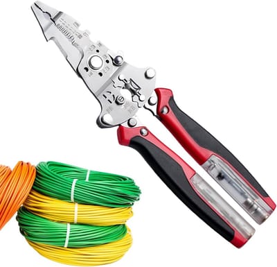 Draadstripper Tang - Multifunctioneel Gereedschap - Elektrisch Onderhoud - Geïntegreerde Spanningsdetectie - 25 cm - Zwart Rood