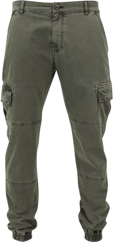 Urban Classics - Washed Cargo Twill Heren joggingbroek - Taille, 31 inch - Groen