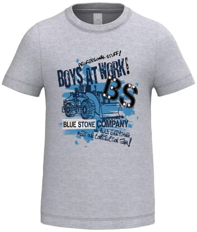 Jongens shirt Boys at work - Grijs - 158/164