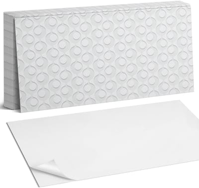 Coloray Plaktegels - Abstract patroon met cirkels Zelfklevende Wandtegels - 40 cm x 20 cm - Wit Plaktegels - 10 stuks - Rechthoek PVC Tegels - Plaktegels Badkamer - Vloertegels Zelfklevend - Vinyl Tegels Zelfklevend - Portugese Tegels