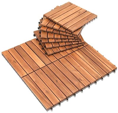 Houten Balkonvloer Tegels 30 x 30 cm - Terrastegels voor Tuin en Patio - 22 Stuks