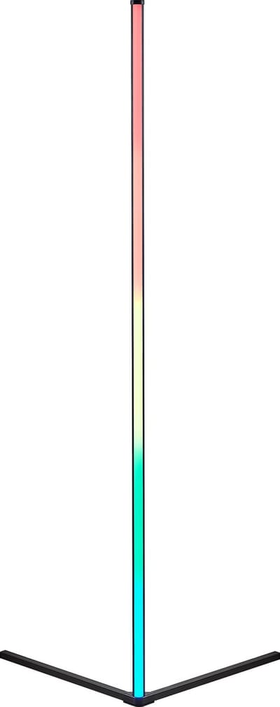 REALITY LEVEL Vloerlamp - Staande Lamp - Zwart - incl. 1x LED RGB 10W - Dynamisch licht - Geintegreerde dimmer - Memory functie - Afstandsbediening - RGB-kleurwisselaar - Sound control