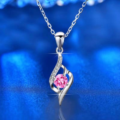 Koreaanse versie van zilveren sieraden s925 ketting alleen liefde ketting accessoires vrouwelijke zirkoon hanger sleutelbeen ketting blue