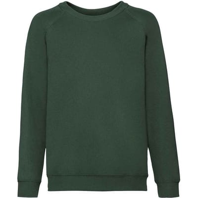 Fruit of the Loom Klassiek Raglan Sweatshirt voor kinderen/Kinderen (Fles groen)