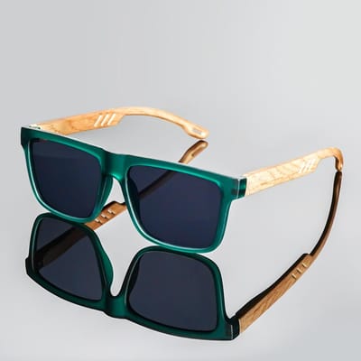 Ultralichte Mode Zonnebril voor Heren en Dames - Retro Walnoot Stijl Duurzaam PC Frame Ideaal voor en Casual Kleding blue