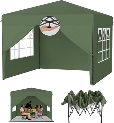 Pop-up Paviljoen - Vouwtent Partytent - Feestelijke Bijeenkomsten - Waterdicht UV-bestendig - 3x3m - Groen