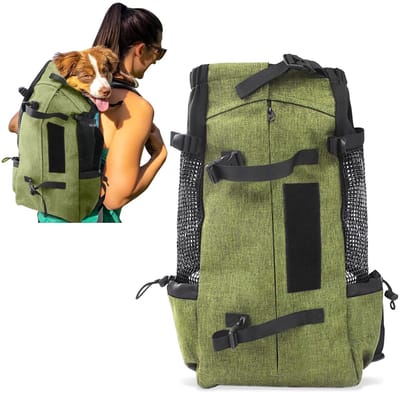 Dailygoods- Hondenrugzak tot 16,5 kg - Luchtdoorlatende Rugzak - Hondendraagtas - Comfortabele Schouderbanden - Duurzaam Nylon - Ventilatie en Kussen - Huisdierentas