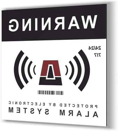 Waarschuwingsbord - Beveiligd Alarm Systeem - Huis Beveiliging - Extra Robuust Aluminium - 15x15 cm Vierkant