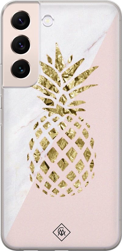 Casimoda® hoesje - Geschikt voor Samsung S22 Plus - Ananas - Backcover - Siliconen/TPU - Roze