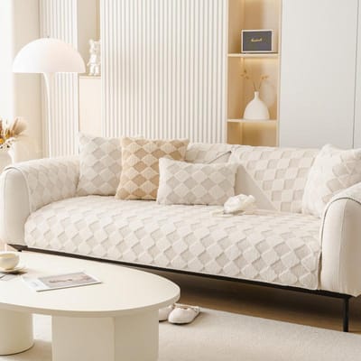 Konijnenfluweel Bankkussen Winter Verdikt Pluche Kussen Antislip Leren Bankhoes Nieuwe Hoesdoek 70*70cm