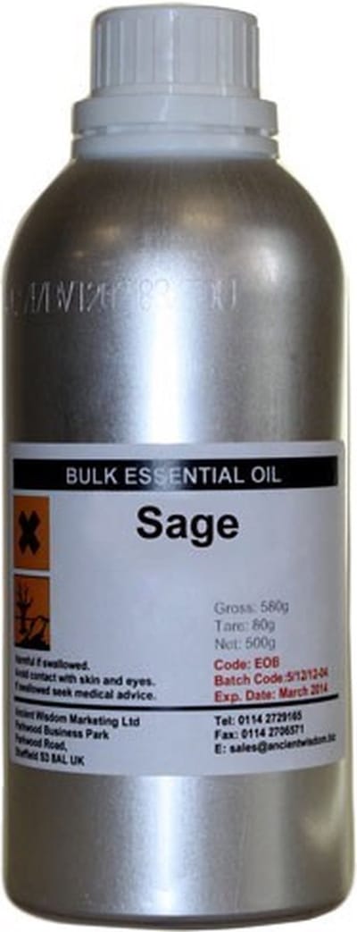 Etherische Olie Salie 500ml - 100% Essentiële Salie Olie - Etherische Oliën in Bulk - Aromatherapie - Diffuser Olie