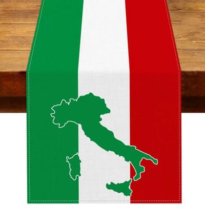 Rood Witte Groene Strepen Italië Vlag Linnen Tafelkleed Feestdecoratie Herbruikbaar Keuken Eettafelkleed Patriottische Decoratie 150x33cm
