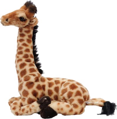 Pia Soft Toys Knuffeldier Giraffe - zachte pluche stof - lichtbruin - kwaliteit knuffels - 30 cm - liggend