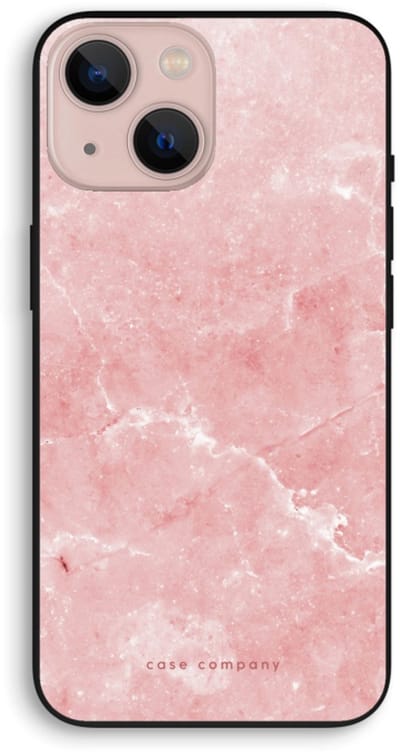 Case Company® - Hoesje geschikt voor iPhone 13 mini hoesje - Roze marmer - Biologisch Afbreekbaar Telefoonhoesje - Bescherming alle Kanten en Schermrand