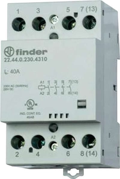 Finder 22.44.0.230.4310 Contactor 4x NO 230 V/DC, 230 V/AC 40 A 1 stuk(s)