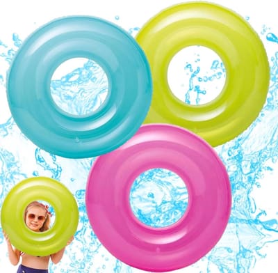 Zwemring voor Kinderen en Volwassenen, Opblaasbare Transparante Zwemring van 76 cm, Perfect voor Zomer, Strand en Zwembad Feestjes