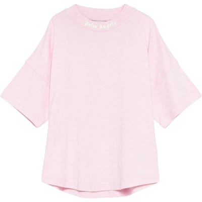 Palm Angels Lichtgewicht T-shirt met klassiek logo voor kinderen (Roze)