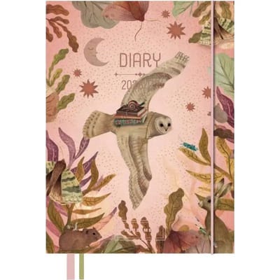 Pimpelmees A5 Schoolagenda 2026 - 2027 Owl Peach